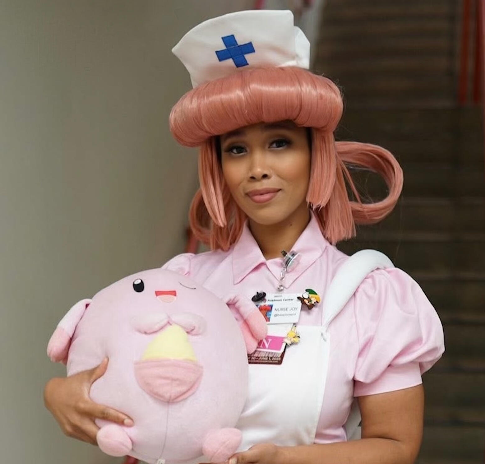 Founder Resa, RN cosplaying as Nurse Joy from Pokemon at DreamCon